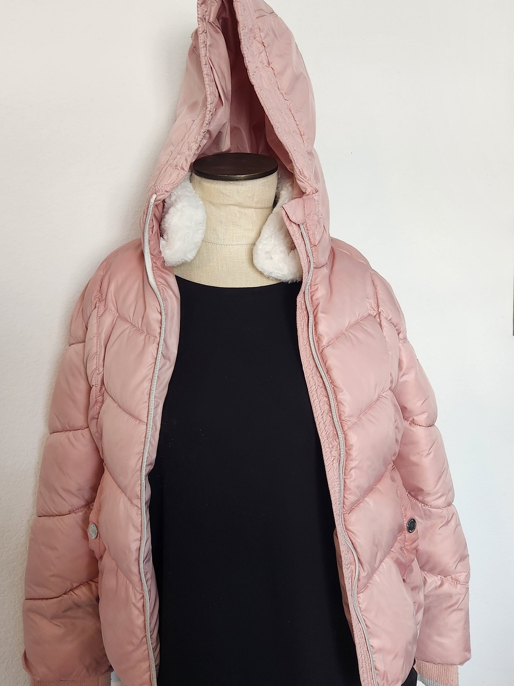 Michael Kors Light Pink Quilted Hooded Puffer Jacket